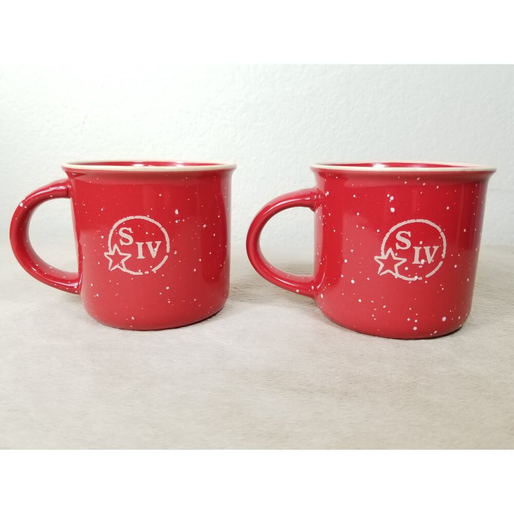 Maker's Mark Bourbon Whiskey Mug Coffee Teacup 10oz Red Ceramic SIV Logo x2